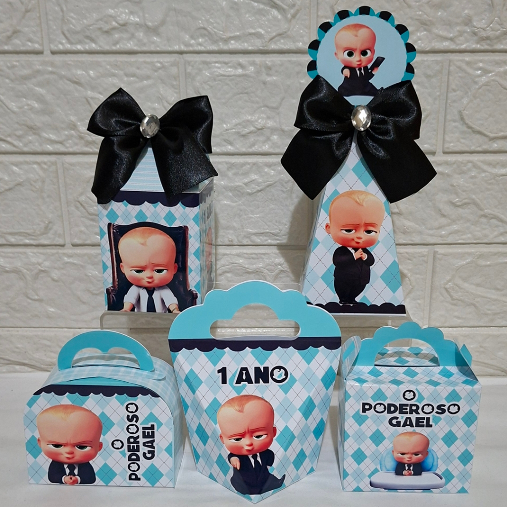 Kit Festa O Poderoso Chefinho | Caixas Personalizadas | Lembrancinhas Pegue e Monte | Festa Infantil 20 30 40 50
