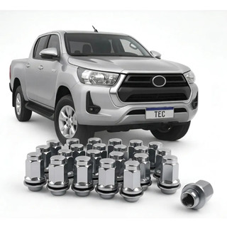 Kit 24 Porcas Rodas Toyota Hilux Original Cromadas
