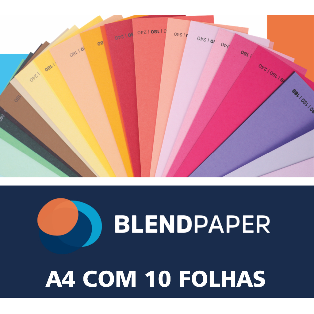 Papel Color Plus A4 180g - Pacote com 10 Folhas