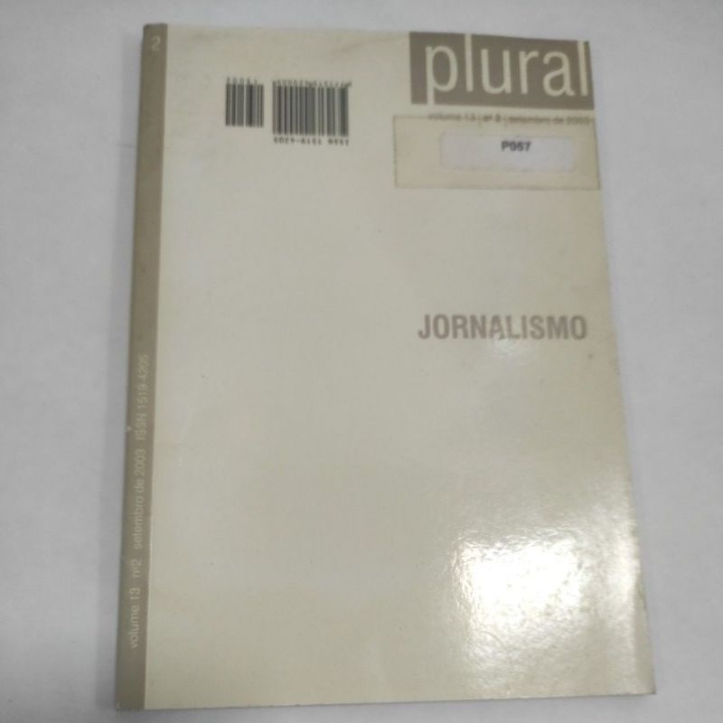 Livro: Jornalismo - Plural, Volume 13 - N2 - Setembro de 2003