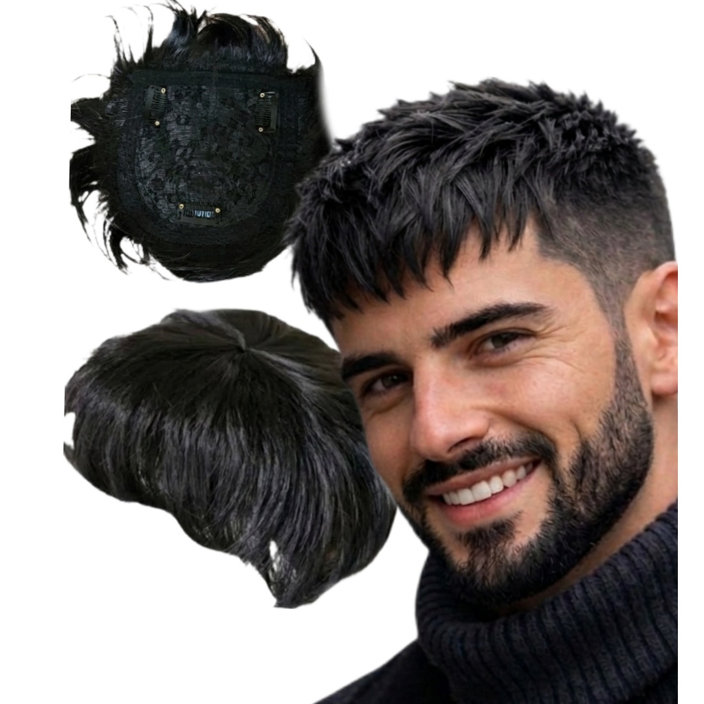 Topo da Cabeça Cabelo Masculino prótese capilar homens