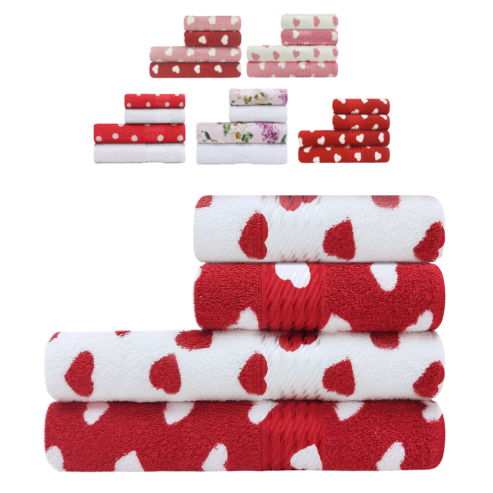 Jogo de Toalhas 4 Peças Banho e Rosto 100% Algodão Prisma Dohler BF Casa