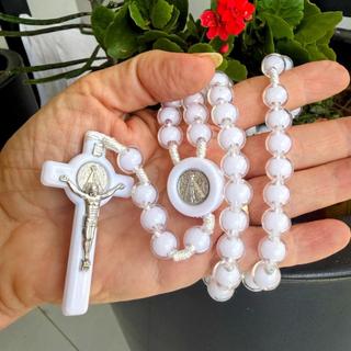 Terço branco de Nsa Senhora Aparecida, terço em cordão ( mais resistente )