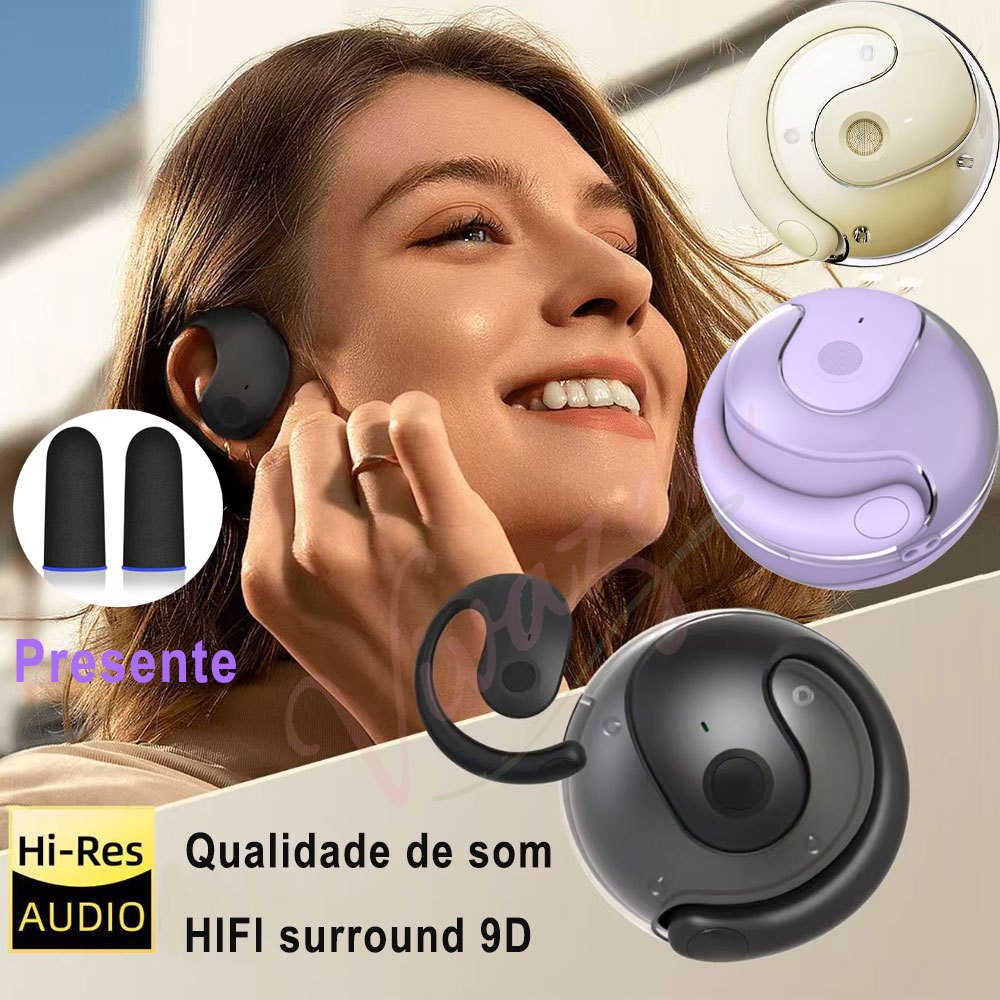 Fone de ouvido Sem fio Bluetooth Ergonômico TWS Suporte Orelha Pendurada Anti-queda