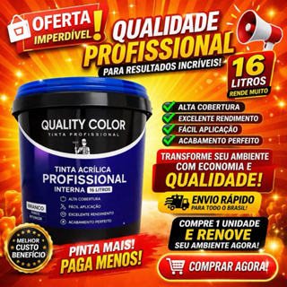 ￼Tinta Acrilica 16L Interna Super Lavavel e limpavel sem cheiro, anti mofo.[PROFISSIONAL] em Oferta na Shopee