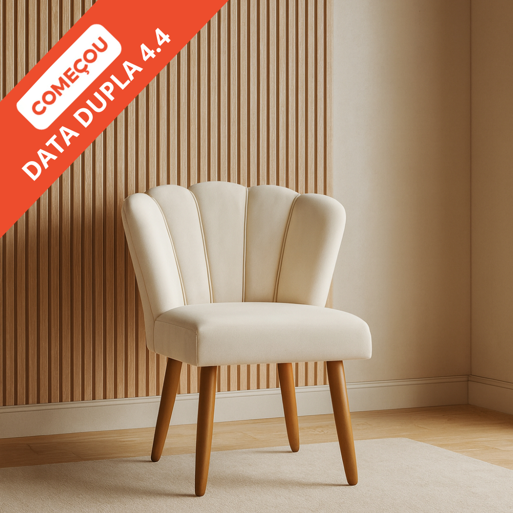 Cadeira Poltrona Pétala para Quarto de Menina Maquiagem Penteadeira - Cadeira para Espaço Feminino