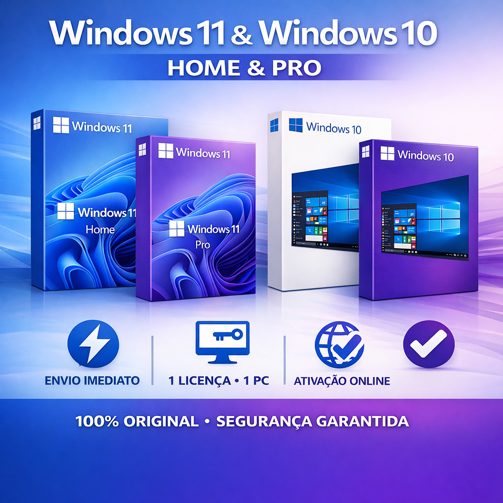 Licença Serial Chave Key Windows 10/11 Pro/Home + Nota Fiscal + Ativa Onlinr + Partner Autorizado