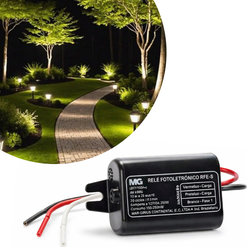 Rele 500w Fotocelula Fotoelétrico Sensor Compacto Externo