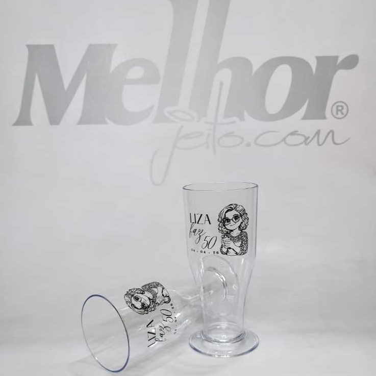 Kit Tulipa de Chopp 300ml Acrílico Personalizada em Silk 1 cor - Arte Grátis