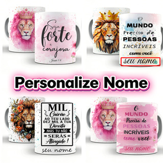 Caneca Personalizada Com Nome - Leão De Judá Gospel Cristã Evangélica Vários Modelos Premium 325ML em Oferta na Shopee