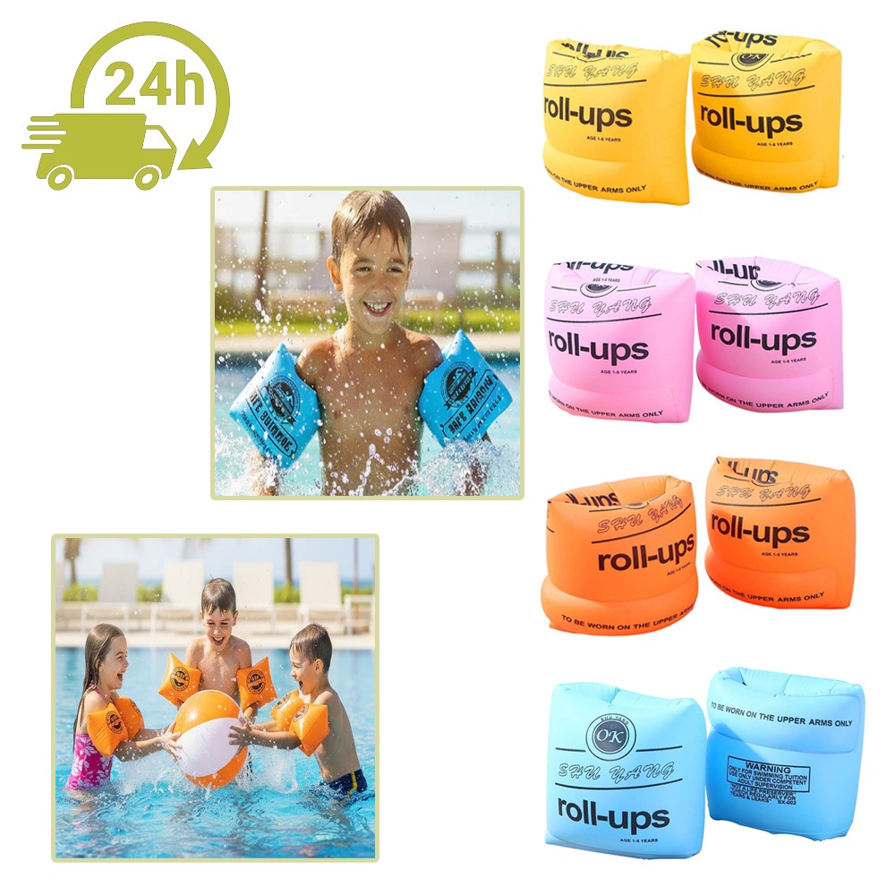 Boia de Braço Infantil Inflável Colorida para Piscina e Praia com Válvula Anti Vazamento Multicores