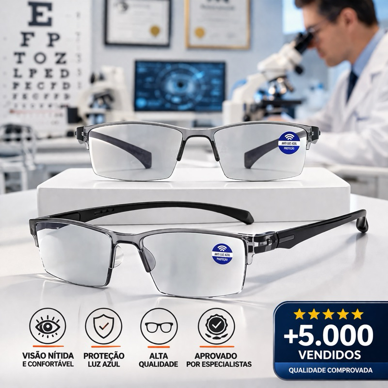 Óculos de Grau Multifocal Longe/Perto +1 ao +6