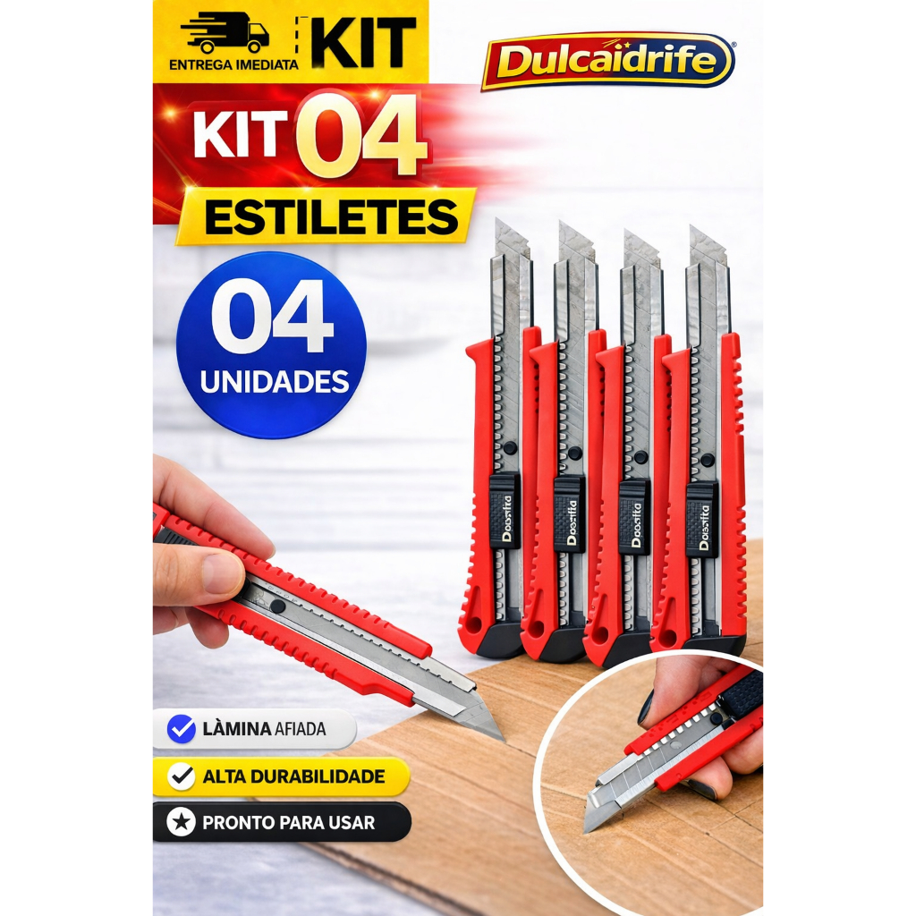 Combo 4/3/2/1 unidade Kit Estiletes de Corte Lâmina Resistente