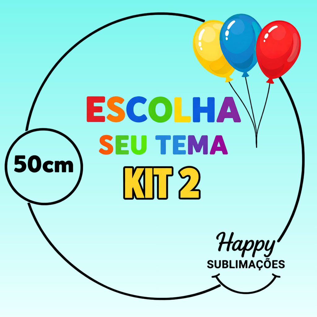 Kit 2 Capas para Painel de Festa Na Mesa 50x50 Escolha Seu Tema Tecido Sublimado Elástico nas Bordas