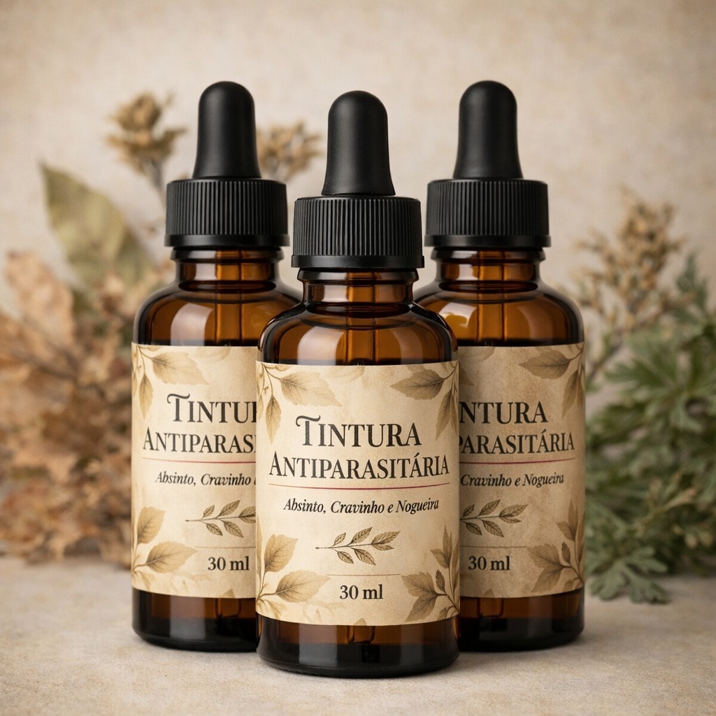 KIT 3 FRASCOS -  Anti Parasitário Natural 30ml | Absinto + Cravo + Nogueira Preta | Fórmula Dra Hulda Clark