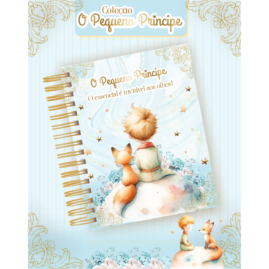 COLEÇÃO PEQUENO PRÍNCIPE PERSONALIZADO – AGENDA + PLANNER + CANECA + BLOCO | PRESENTE  EXCLUSIVO