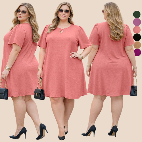 VESTIDO FEMININO PLUS SIZE CONFORTÁVEL MODERNO VESTIDOS FEMININAS FESTA SOLTINHA MODA FEMININA CASUAL EVANGÉLICO MIDI