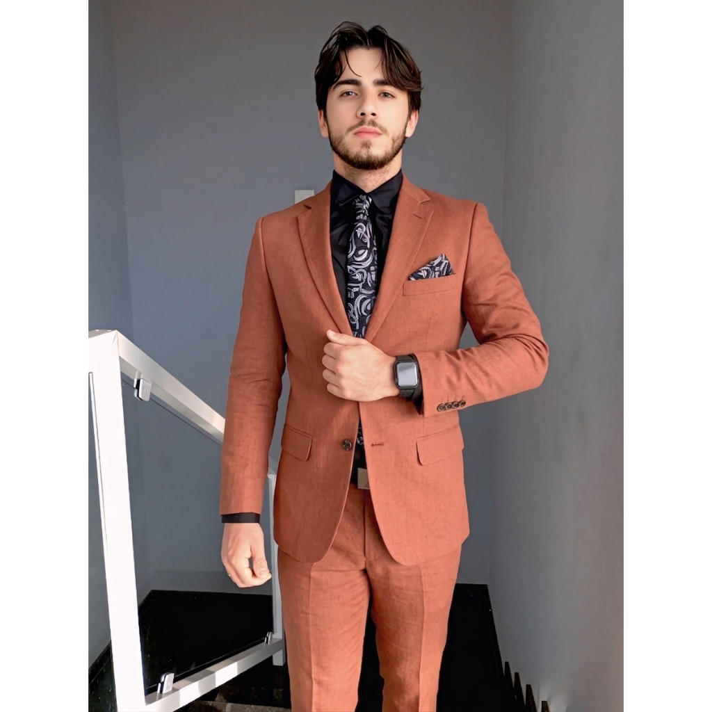 Terno Slim Masculino 02 Botões (Modelagem Premium) + NFE