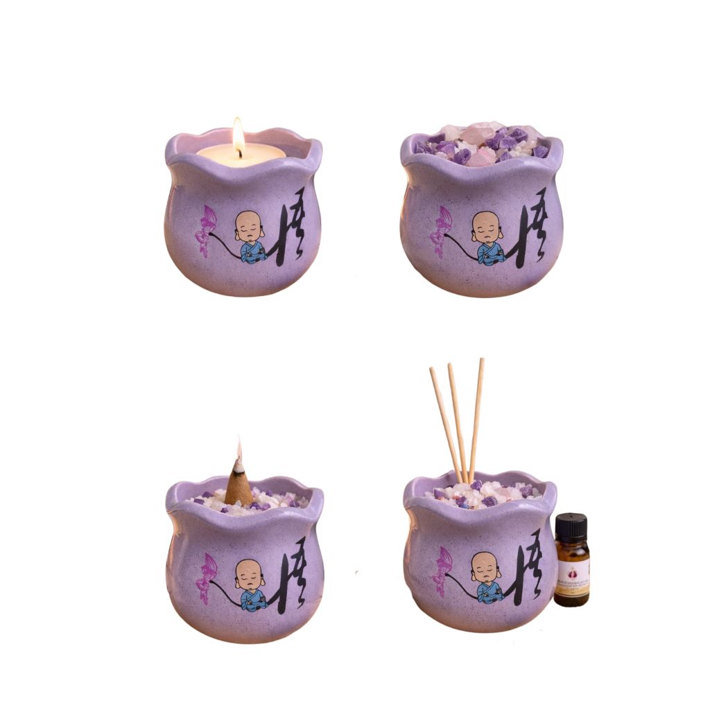 Imagem Vaso Decorativo Zen Multiuso Porta Vela Incenso Difusor Aromatizador Porta Cristais
