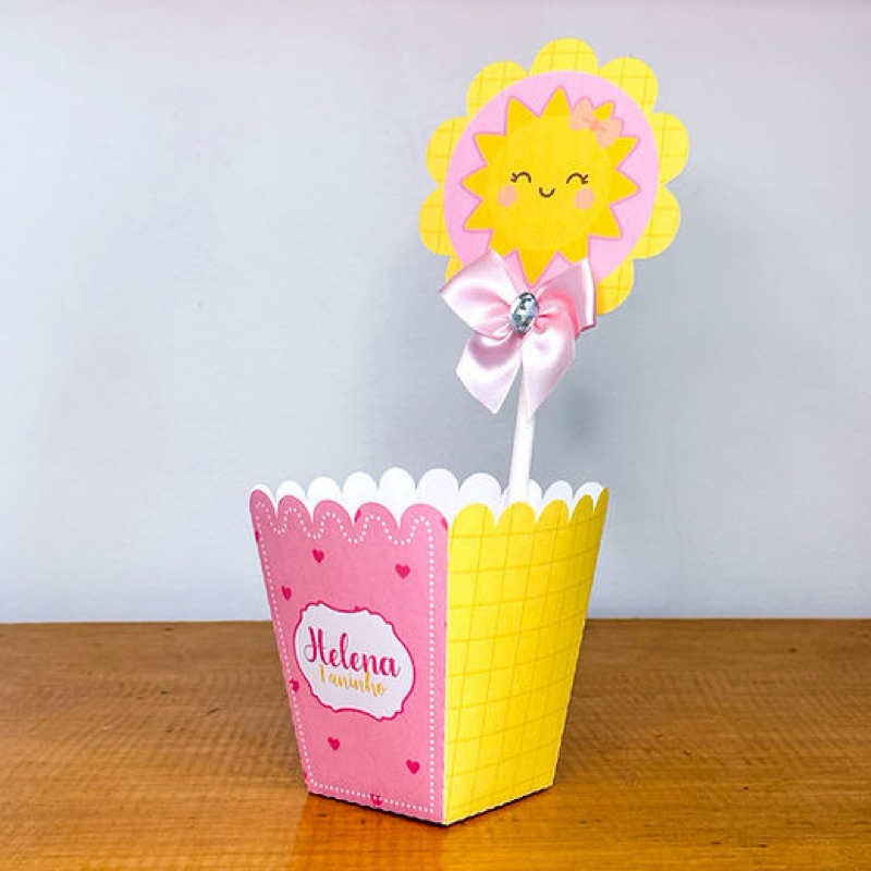 Envio Rápido Kit Centro De Mesa Personalizado Raio de Sol | Enfeite Cachepô | Decoração