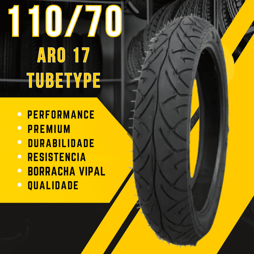 Pneu Dianteiro Moto Cb 300 Fazer 250 Mt03 Twister 110/70 Aro 17 Sport Uso Com Camara HT Highway