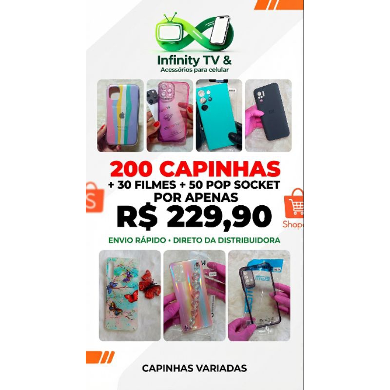 LOTE 200 Capinhas para revenda | Lote de capinhas para revenda no ATACADO  | LOTE PARA REVENDA DE CAPINHAS