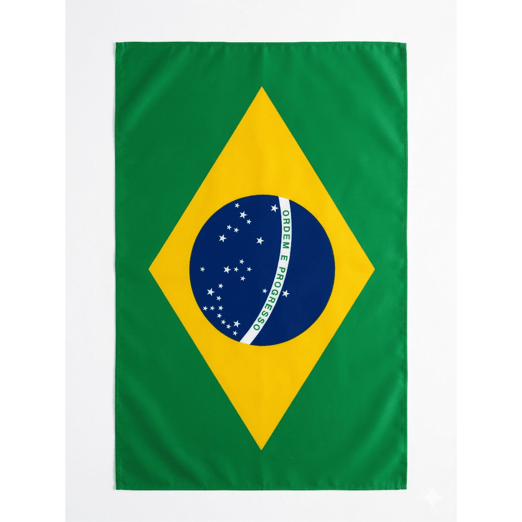 Bandeira do Brasil Copa 2026 Torcida Seleção Brasileira  Verde Amarelo Tecido Resistente 70x50cm