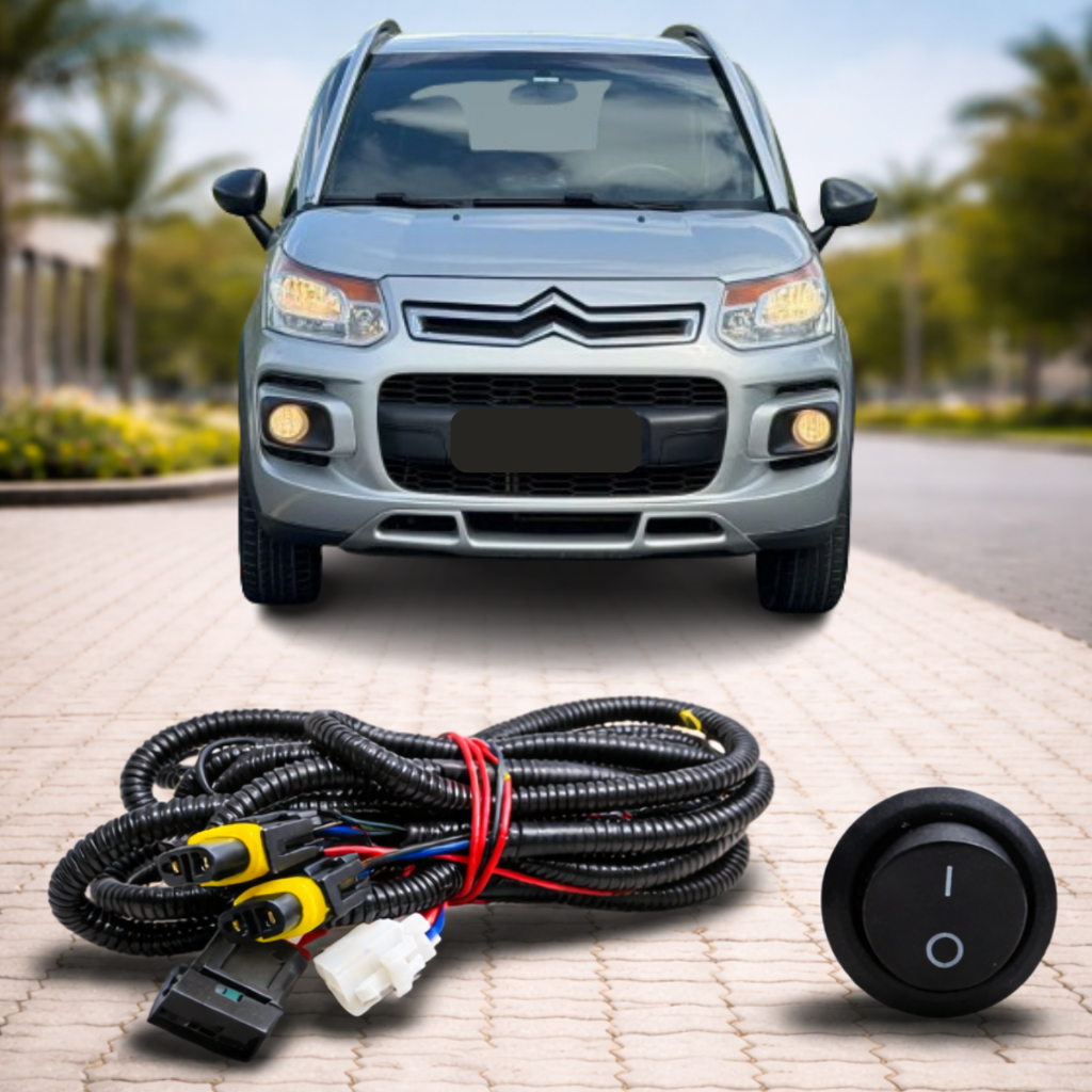 Chicote Completo Farol Milha Aircross 2010 a 2015 Interruptor Tic Tac