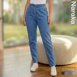 Calça Jeans Feminina Capri Tecido Leve Cintura Alta