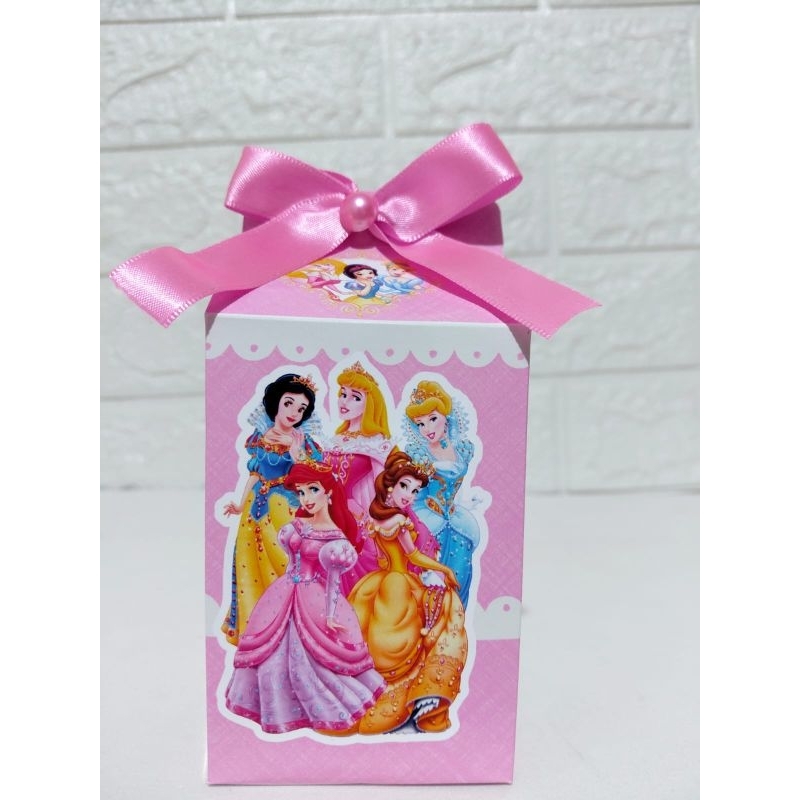 Caixinha Milk Princesas Rosa Personalizada | Lembrancinha Festa Infantil Princesas Caixa Milk com Laço 10 a 40 Unidades