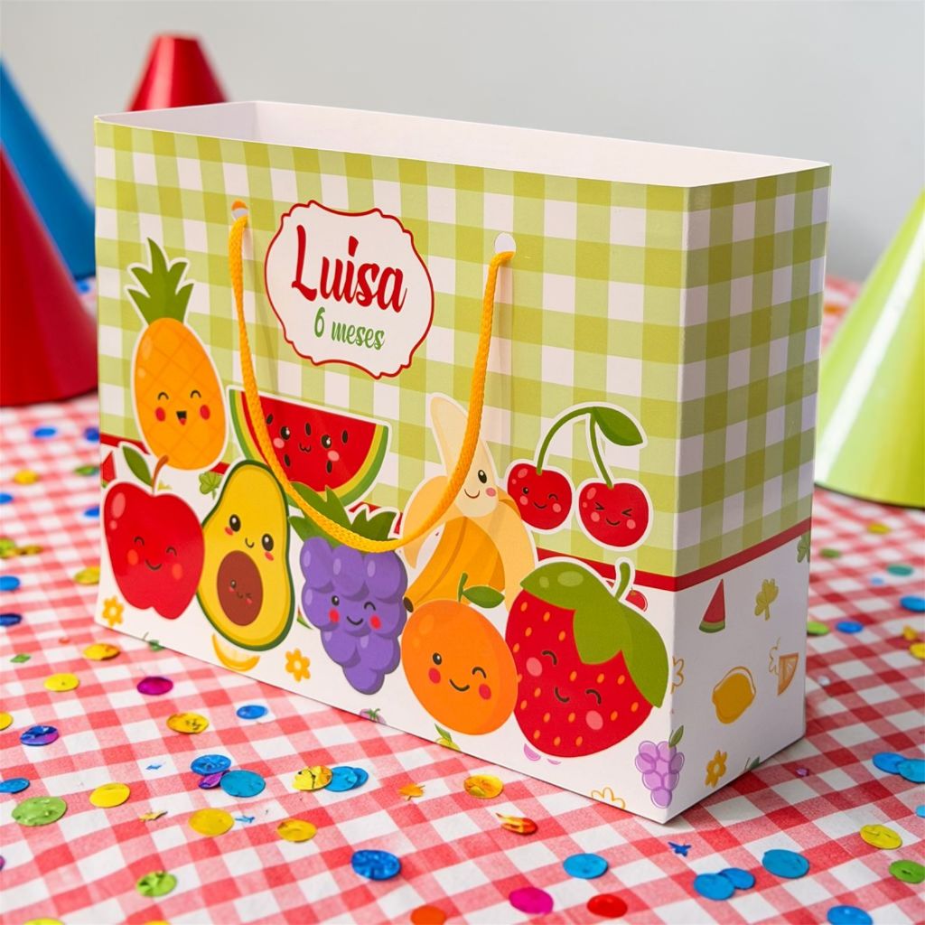 Kit Sacolinhas Personalizadas Tema Frutinha Lembrancinhas Aniversário