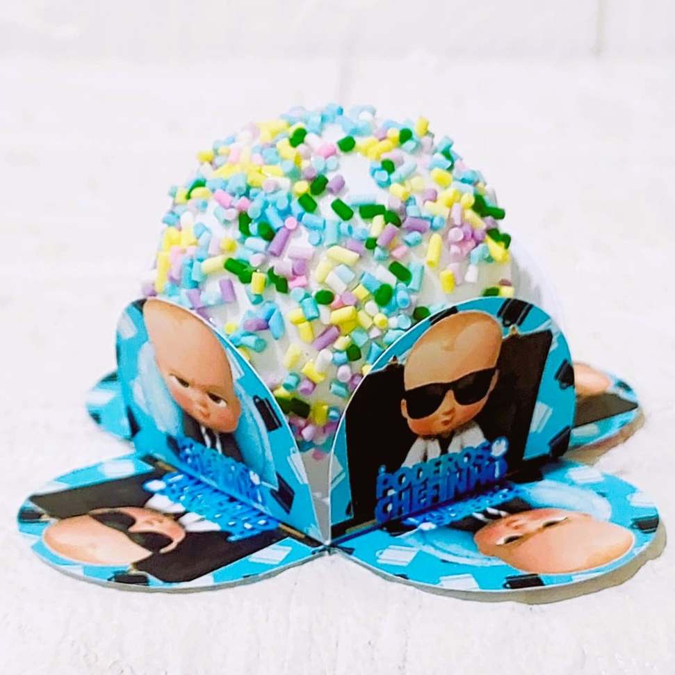 Forminhas Personalizada PODEROSO CHEFINHO Forma de Brigadeiro 4 Pétalas de Aniversário