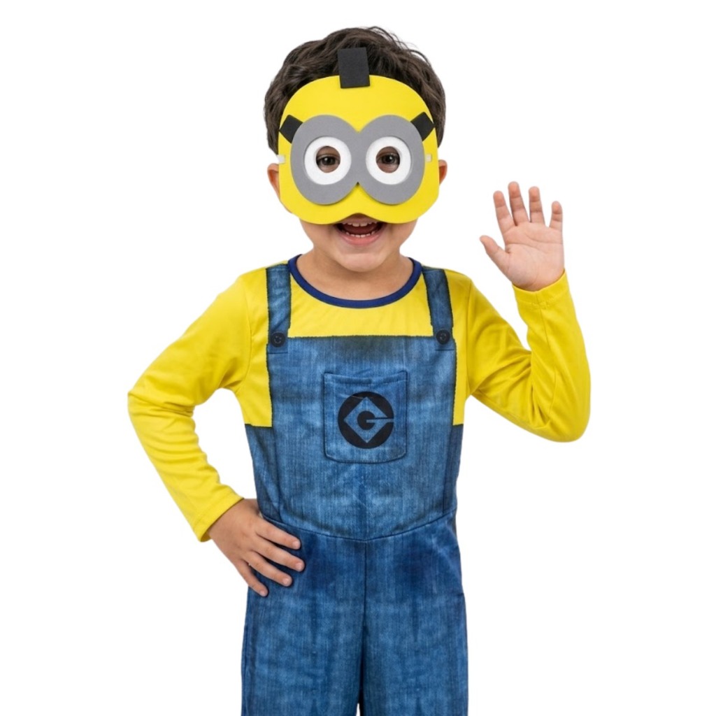 Fantasia Infantil Longa S/ Enchimento Minions Com E.v.a