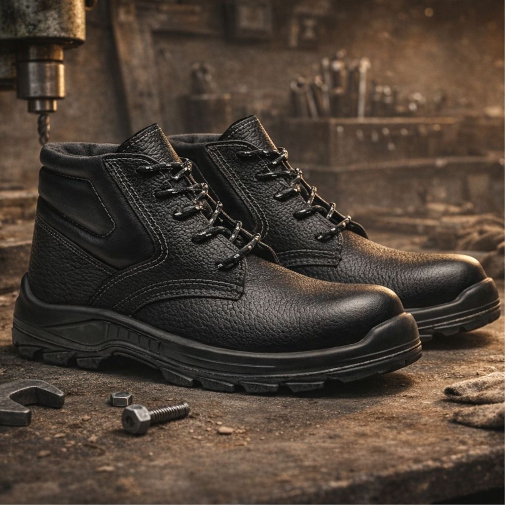 Bota Bracol Botina de Segurança Amarrar Couro Preta 5231BAAB1602LL Bico Composite  Industria Metalúrgica Mineração Epi