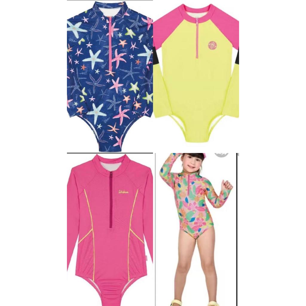Maio Manga Longa Proteção UV Menina Estampa Fundo Do Mar Infantil UV50+ Dry Fit