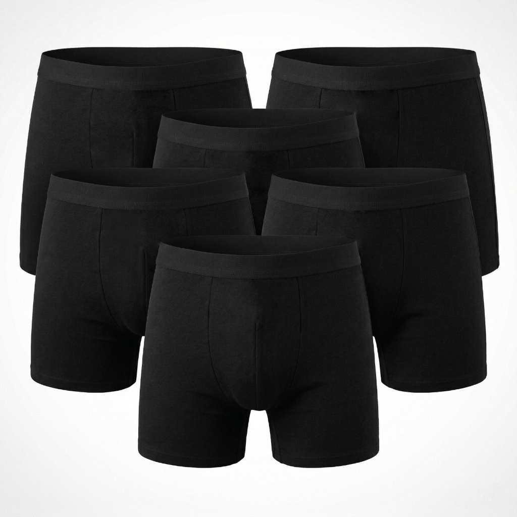 Kit 6 Cuecas Box Masculina Algodão Básica Confortável Dia a Dia