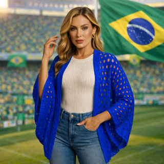 CAPA KIMONO RENDADO INVERNO TRICOT ELEGANTE ÚNICO 40 ao 48 em Oferta na Shopee