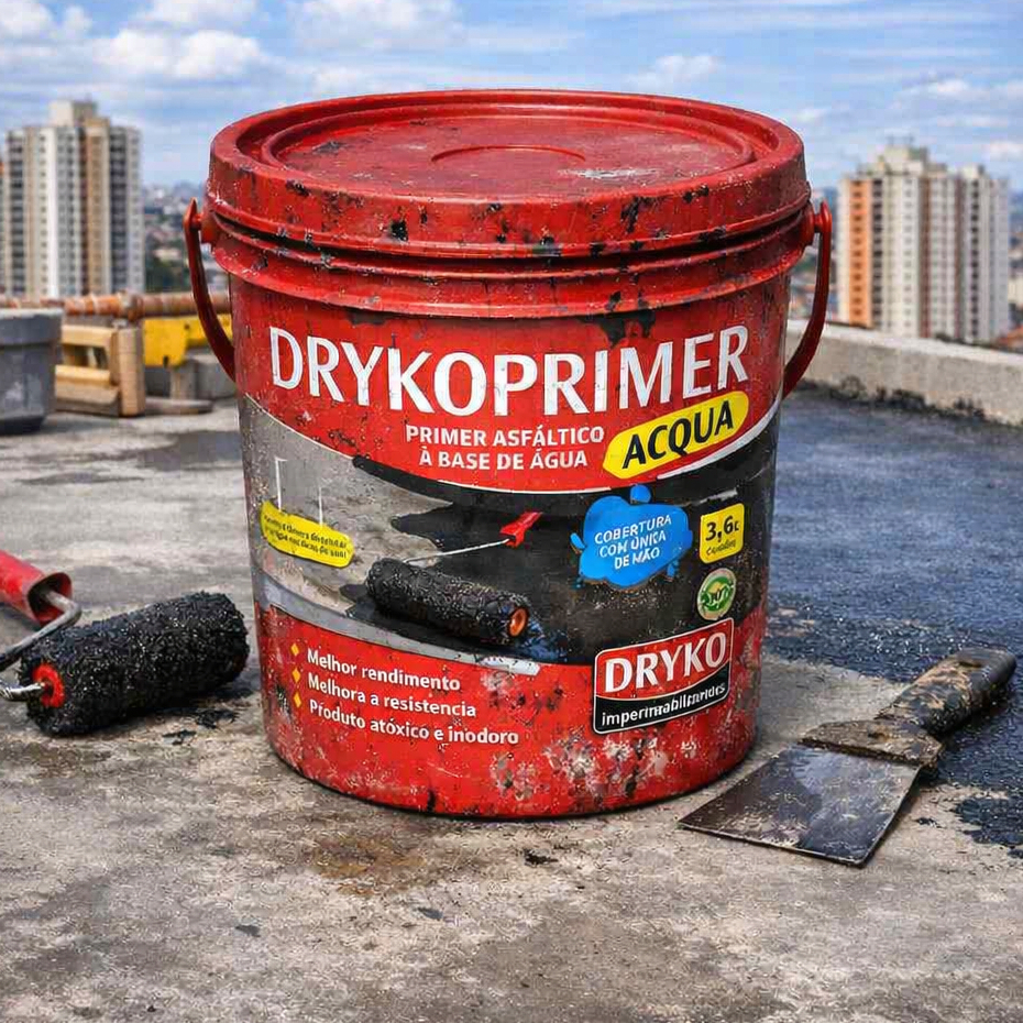 Primer para Manta Asfaltica Aluminizada 3,6L Dryko Acqua