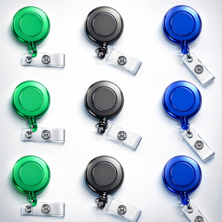 Kit 10 Porta Crachá Retrátil Roller Clip Crachás Etiqueta de Nome Bilhetes Prensilha Metálica