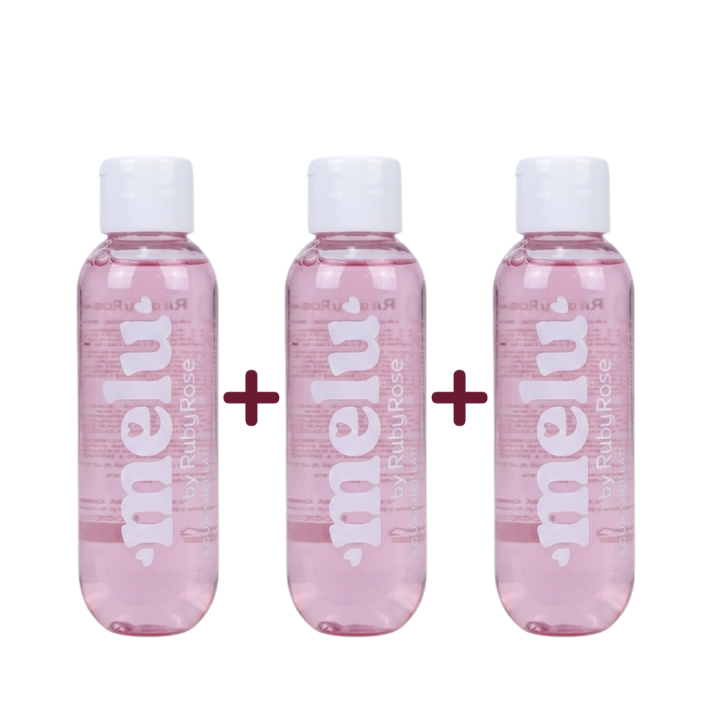 Água Micelar Kit 3 Unidades Melu by Ruby Rose® Skincare Limpeza de Facial RR329