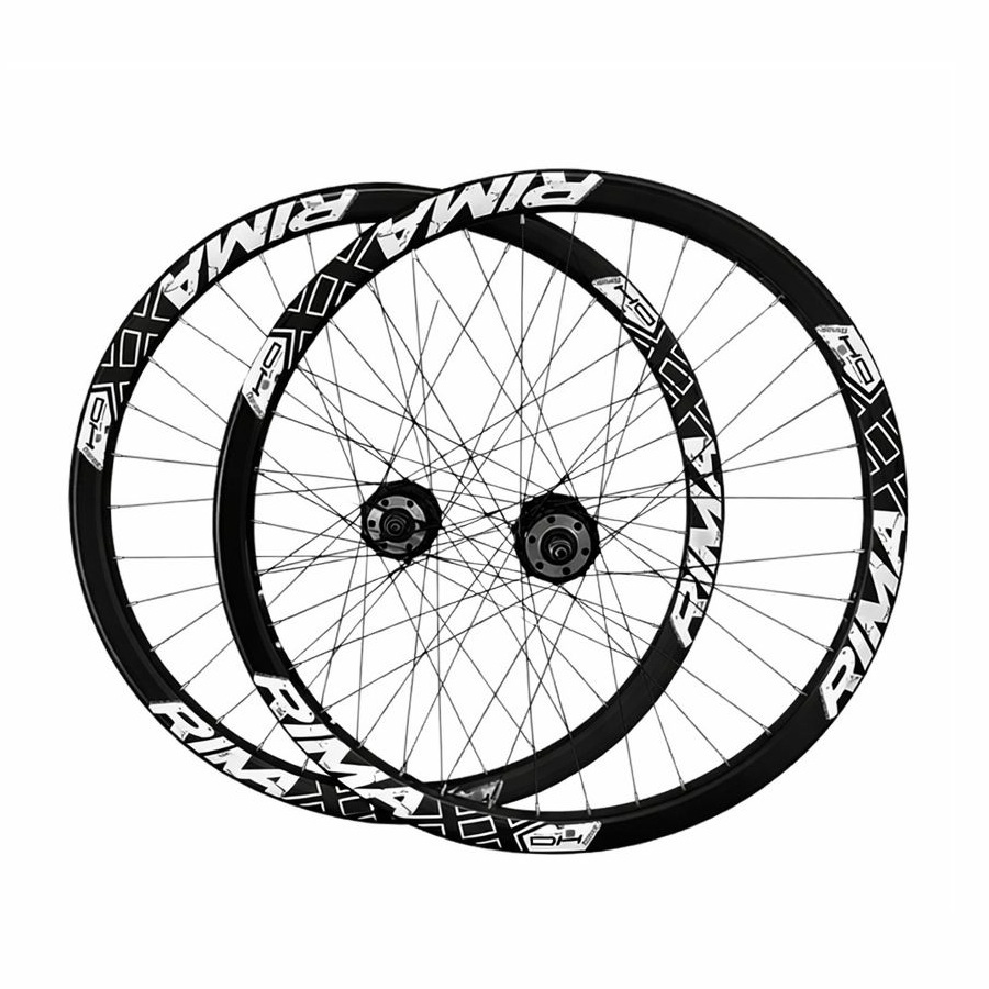Par Roda Aro 26 Montada Rimaxx DH Freeride Alumínio Reforçado Tipo Vmaxx Cubos de Rosca Aço Freio a Disco Raios Pretos