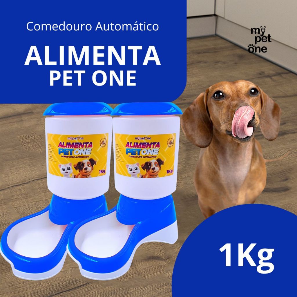 Kit 2 Comedouro Automático Truqys Pets Azul com Galão - 1Kg