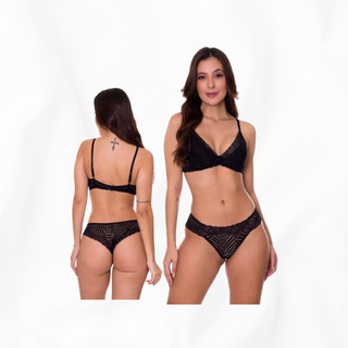 Conjunto Lingerie Renda Sem Bojo Feminina | Calcinha e Sutiã Sensual Confortável | Lingerie Sex Shop