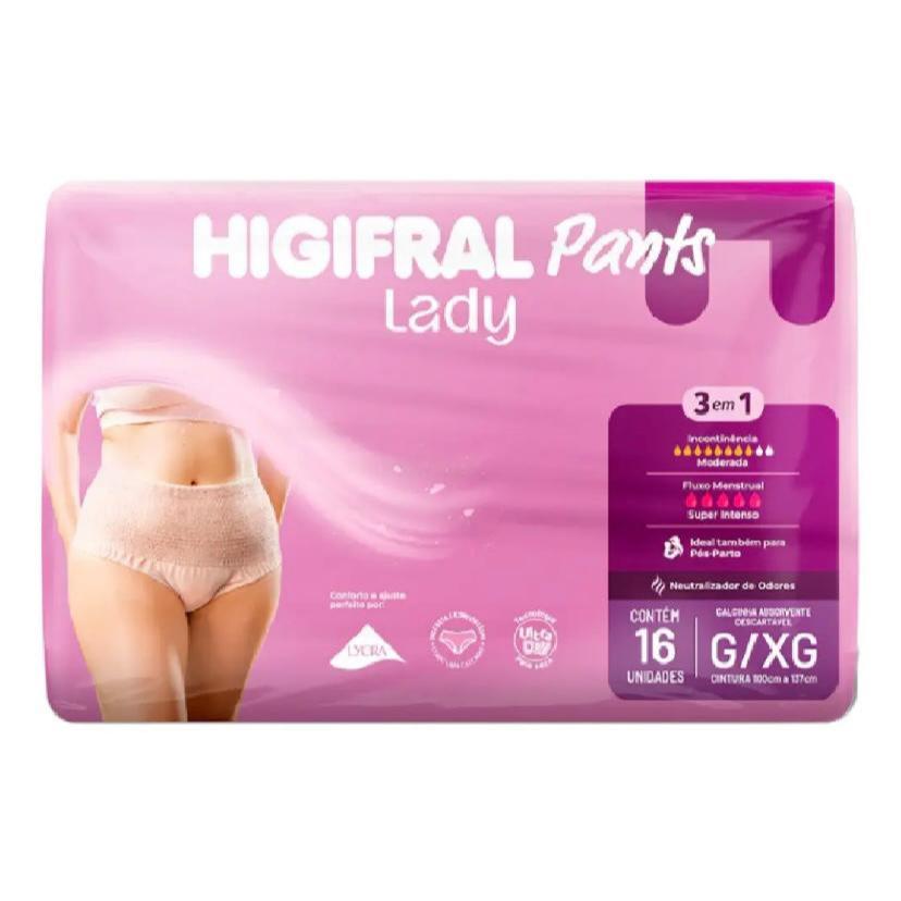Pós parto Roupa Intima Higifral Lady Fralda Geriátrica com Alta Absorção 3 em 1