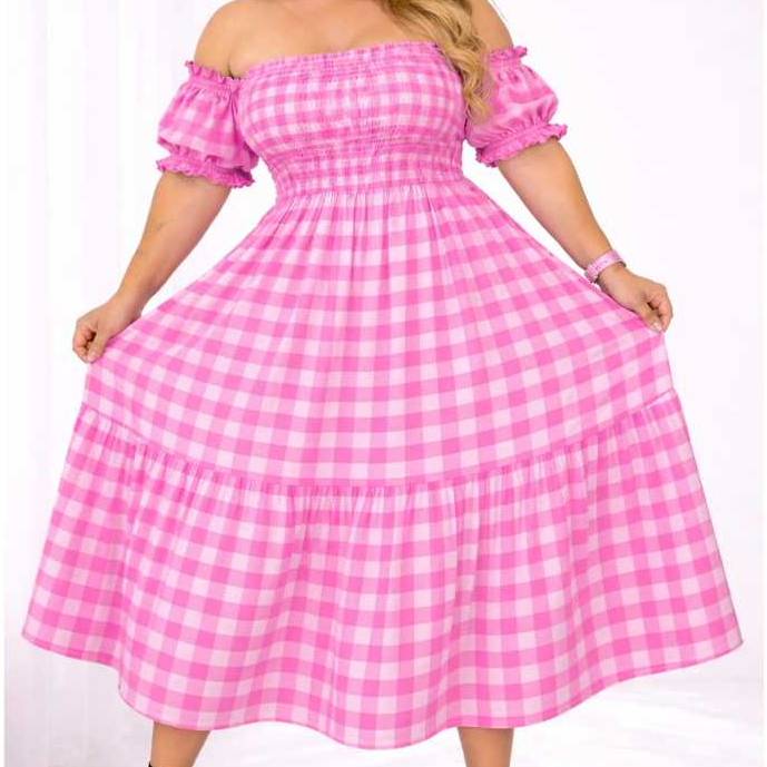 Vestido Xadrez Plus Size Festa Junina Lastex Soltinho Ciganinha Rodeio São João Promoção Elegante Country Tendencia 2026