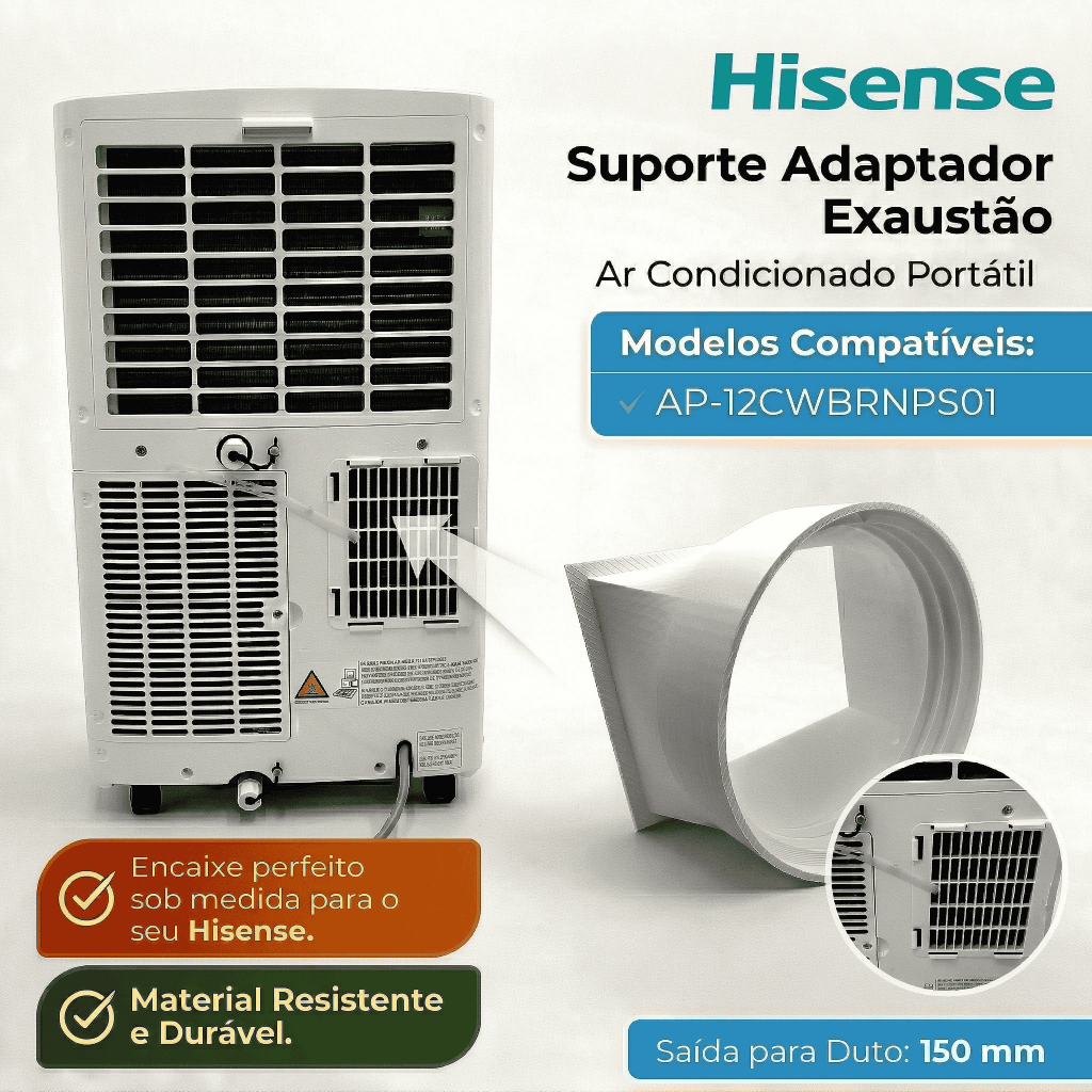 Suporte Adaptador Exaustão Ar Condicionado Portátil Hisense AP-12CWBRNPS01