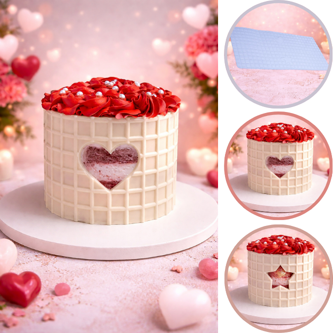 1~5 Forma Placa Textura e Modelagem (3 partes) Para Chocolate, DE CORAÇÃO + ESTRELA - CÓD P806 (CHOCO)