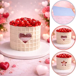 1~5 Forma Placa Textura e Modelagem (3 partes) Para Chocolate, DE CORAÇÃO + ESTRELA - CÓD P806 (CHOCO)