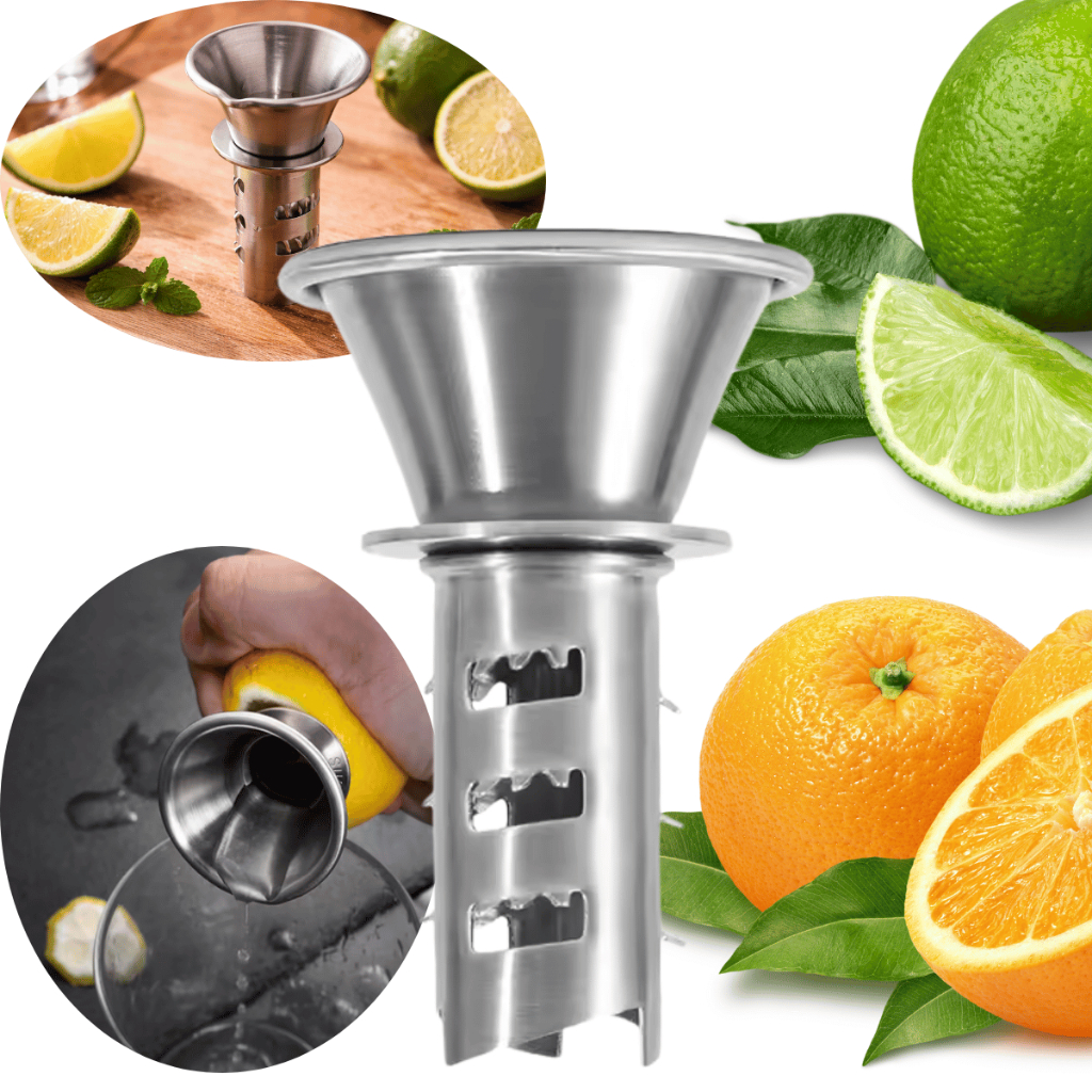 Extrator Suco Manual Aço Inox Tubular Espremedor Frutas Cítricas Limão Laranja Cozinha