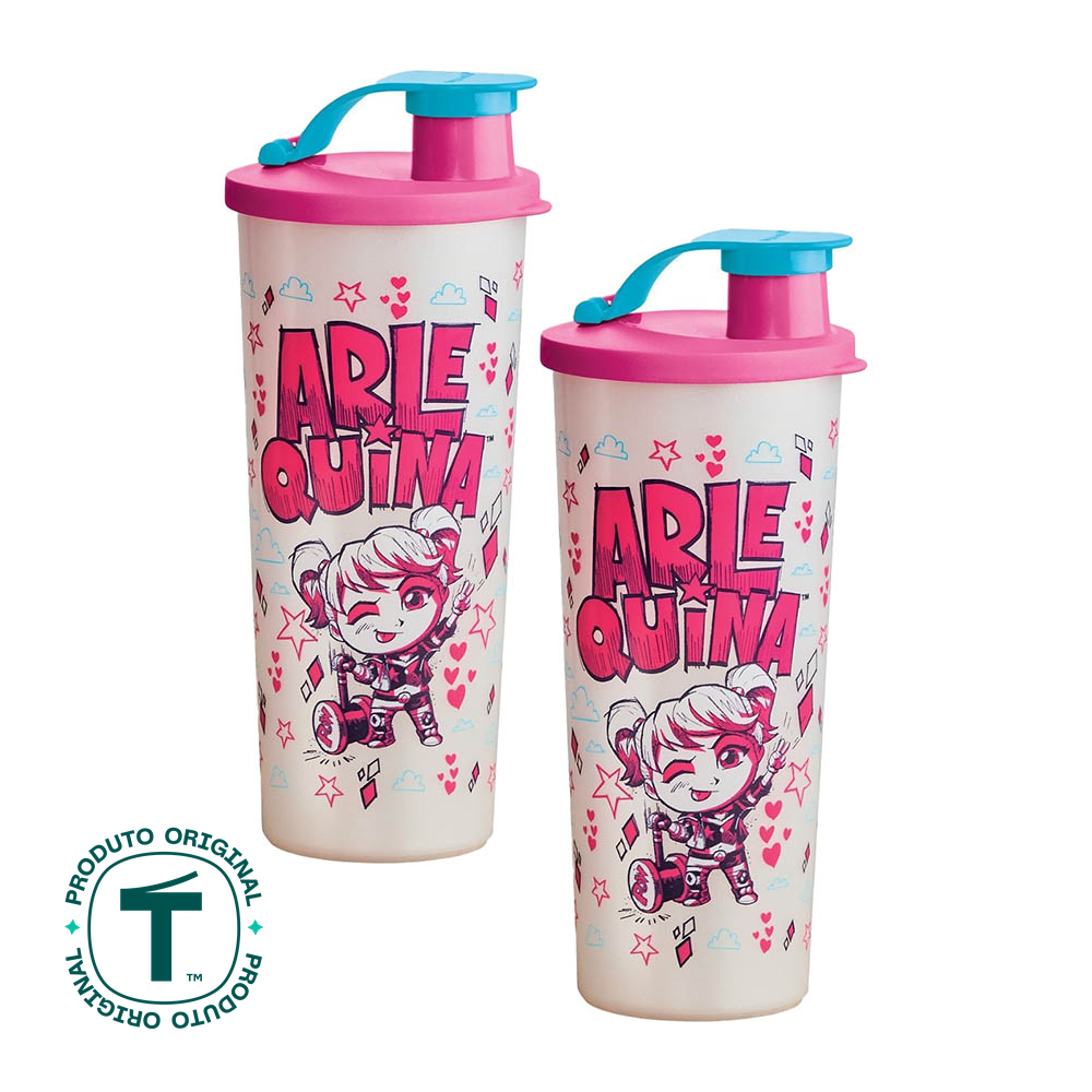 Kit 2 Copos Infantis Tupperware com Bico Arlequina 470ml